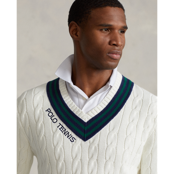 Deckwash White Wimbledon Cricket Sweater Polo Ralph Lauren 6