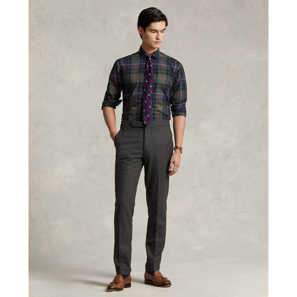 Custom-Fit Popelinehemd Polo Ralph Lauren in Green/Black Multi 4