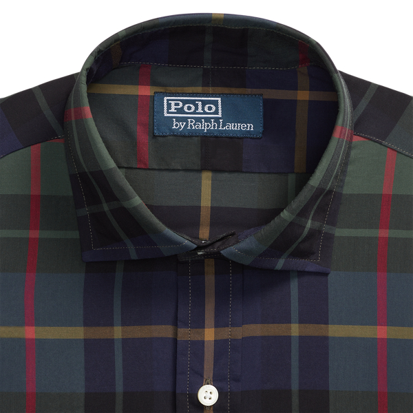 Custom-Fit Popelinehemd Polo Ralph Lauren in Green/Black Multi 7