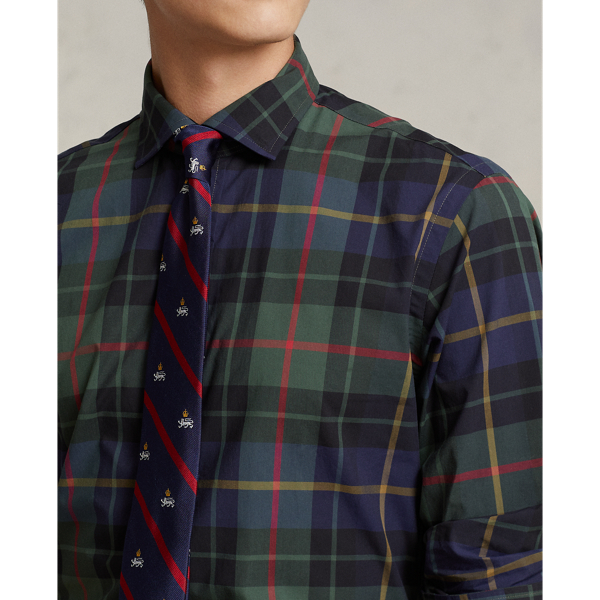 Custom-Fit Popelinehemd Polo Ralph Lauren in Green/Black Multi 6