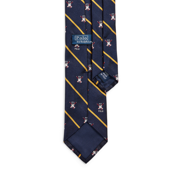 Navy Striped Silk Narrow Club Tie Polo Ralph Lauren 2
