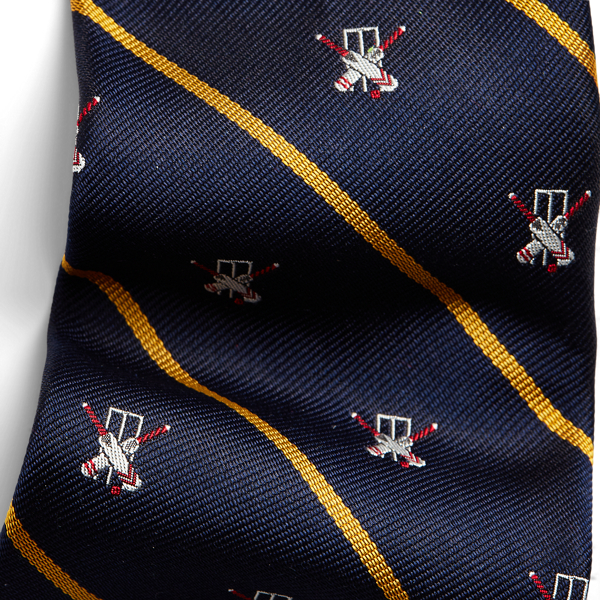 Navy Striped Silk Narrow Club Tie Polo Ralph Lauren 3