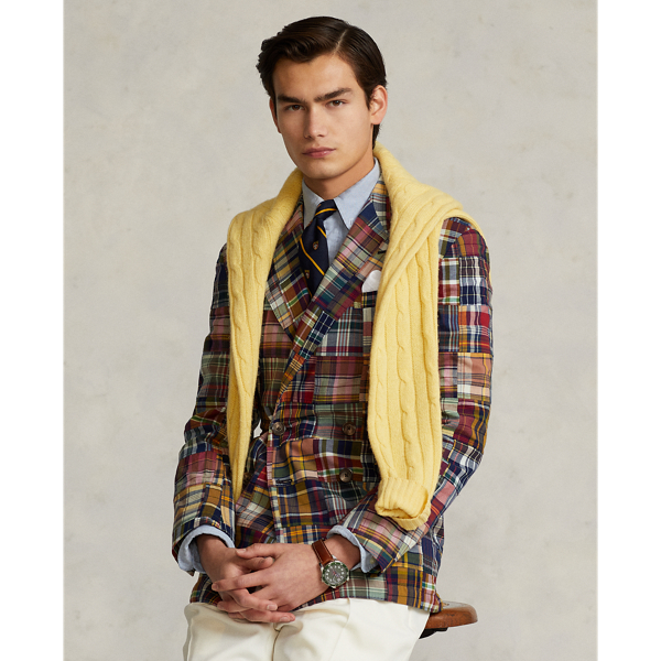 Polo Soft Patchwork Plaid Suit Jacket