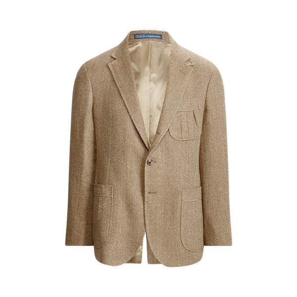 Linen Blend Herringbone Suit Jacket for Men Ralph Lauren UK