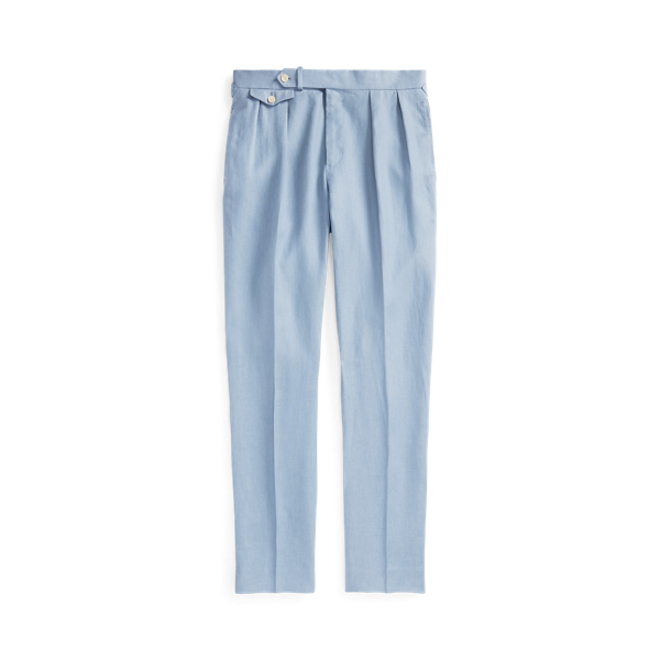Chambray Blue Pleated Linen Trouser Polo Ralph Lauren 2