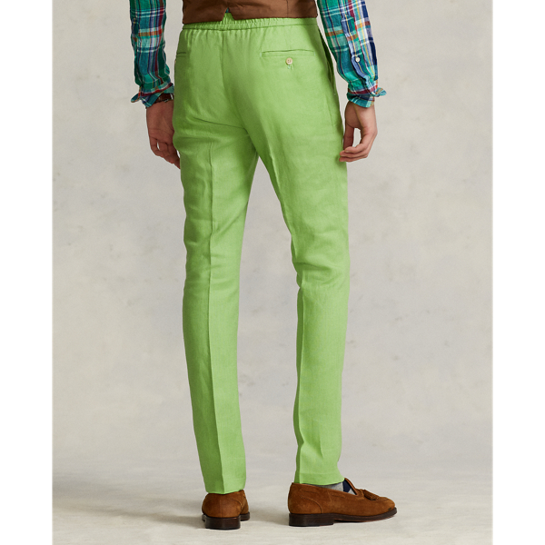 Lime Green Pleated Linen Trouser Polo Ralph Lauren 5