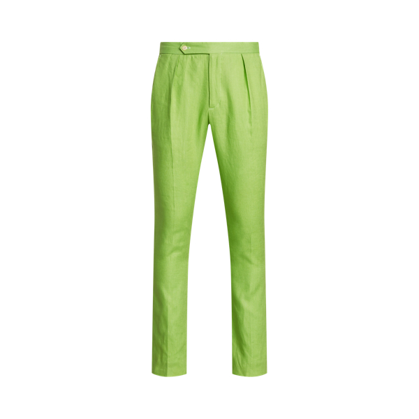 Lime Green Pleated Linen Trouser Polo Ralph Lauren 2