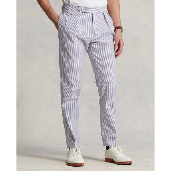 Pleated Seersucker Suit Trouser