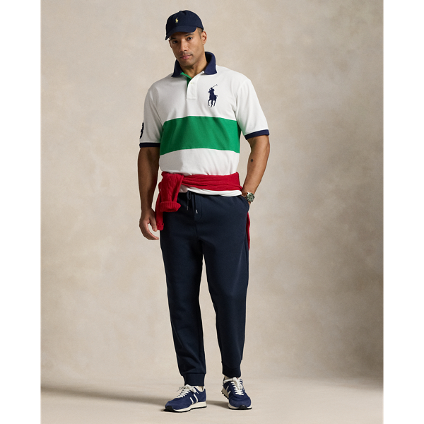 White Multi Big Pony Mesh Polo Shirt Big & Tall 4