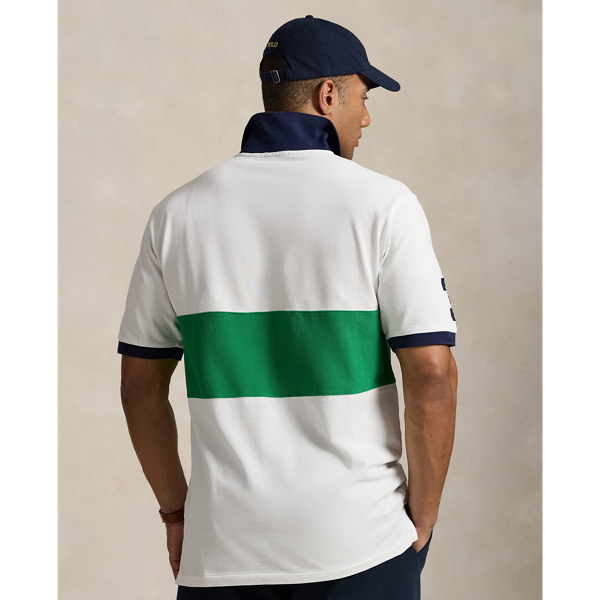 White Multi Big Pony Mesh Polo Shirt Big & Tall 5