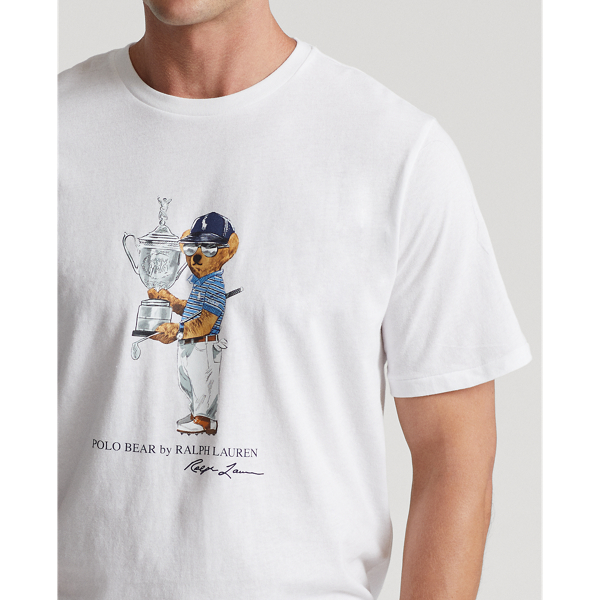 Classic-Fit T-Shirt U.S. Open mit Bear Polo Golf in Wei&szlig; 6