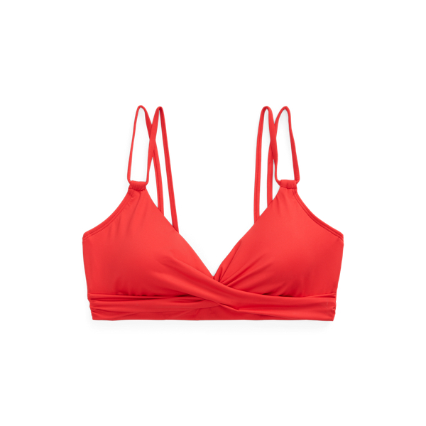 Red Double-Strap Twisted Bikini Top Lauren 2