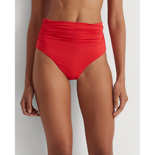 Red High-Waisted Bikini Bottom Lauren 3