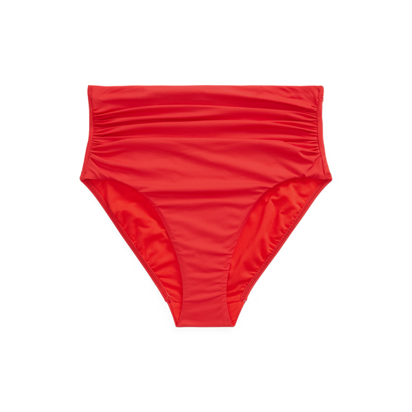Red High-Waisted Bikini Bottom Lauren 2