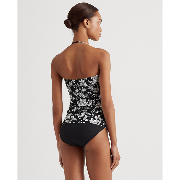 Black Floral Twisted Bandeau Tankini Lauren 4