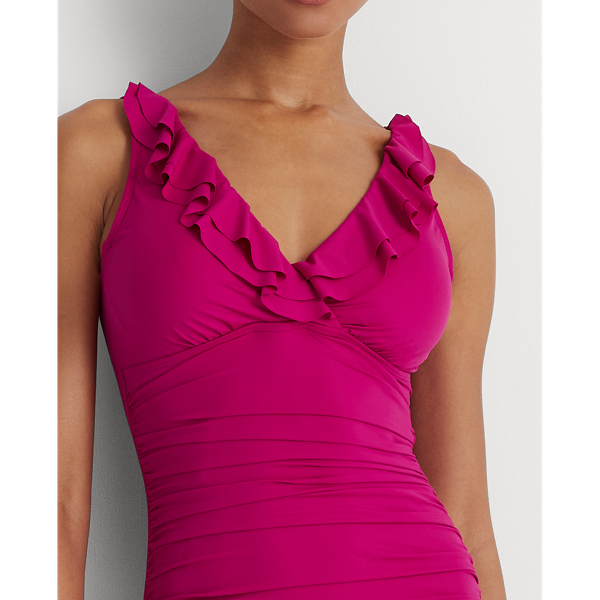 Plumeria Ruffled Surplice One-Piece Lauren 4