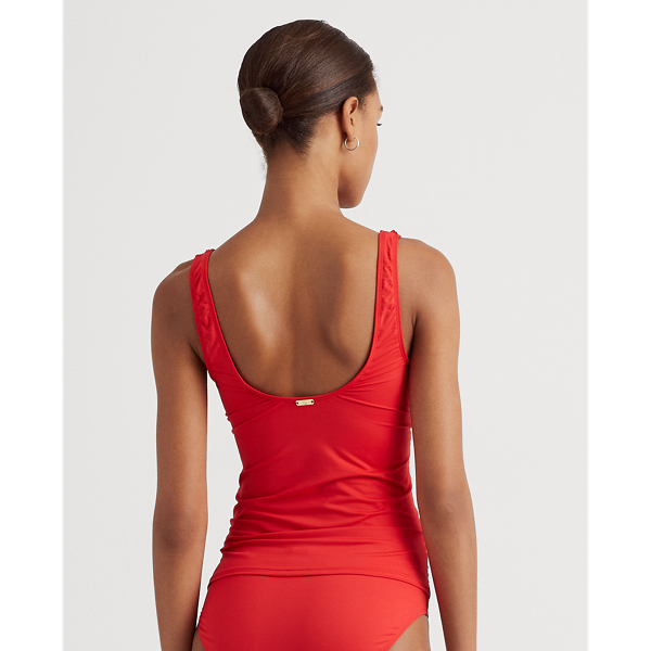 Red Ruffle-Trim Tankini Lauren 4
