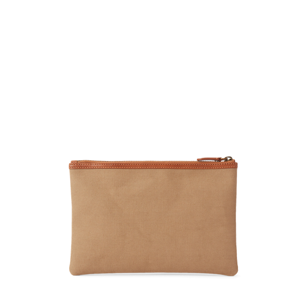 Montana Khaki Heritage Leather-Trim Canvas Pouch Polo Ralph Lauren 2