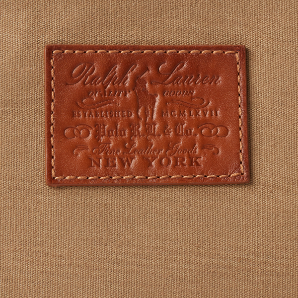 Montana Khaki Heritage Leather-Trim Canvas Pouch Polo Ralph Lauren 3