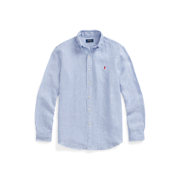 Blue white striped polo deals