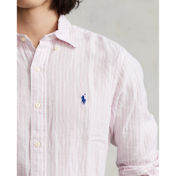 Polo Ralph Lauren 폴로 남성 스트라이프 리넨 셔츠 핑크/화이트 5