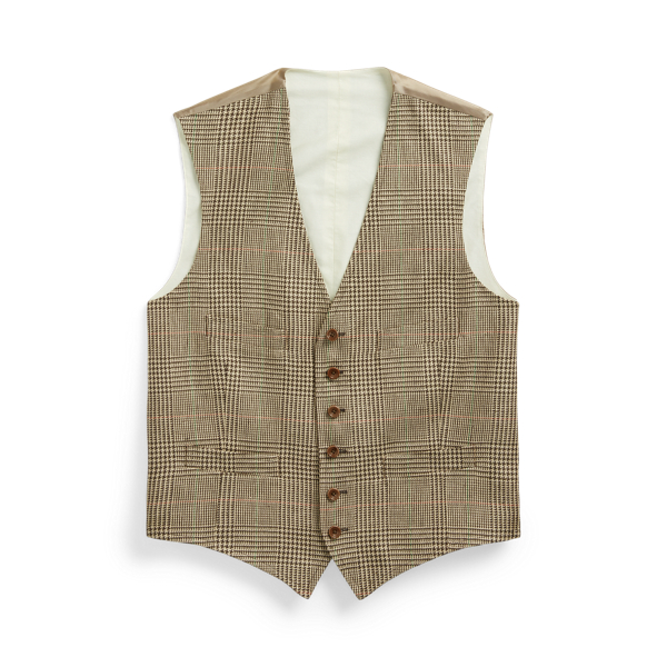 Glen Plaid Linen Vest Polo Ralph Lauren 1