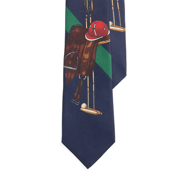 Seidenkrawatte mit Polo-Druck
