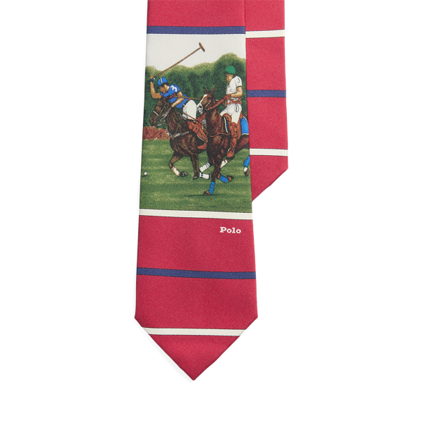 Zijden stropdas met Polo-print