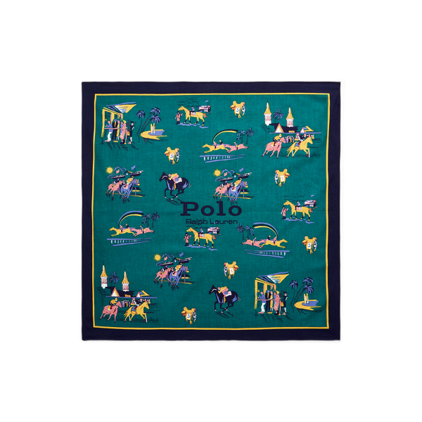 Forest Green Multi Oversize Equestrian Cotton Bandanna Polo Ralph Lauren 2