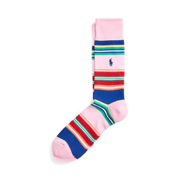 Striped Cotton-Blend Crew Socks