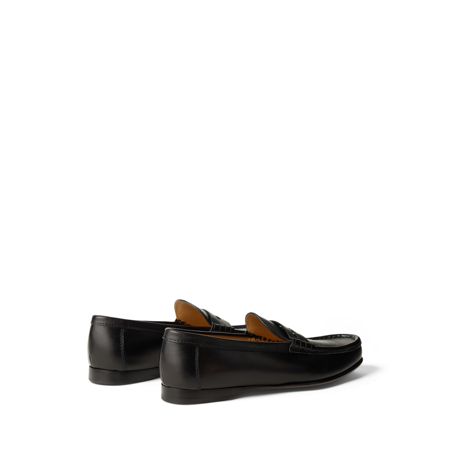 Мужские туфли Ralph Lauren Chalmers Burnished Calfskin Penny Loafer, цвет: Чёрный — фото 3
