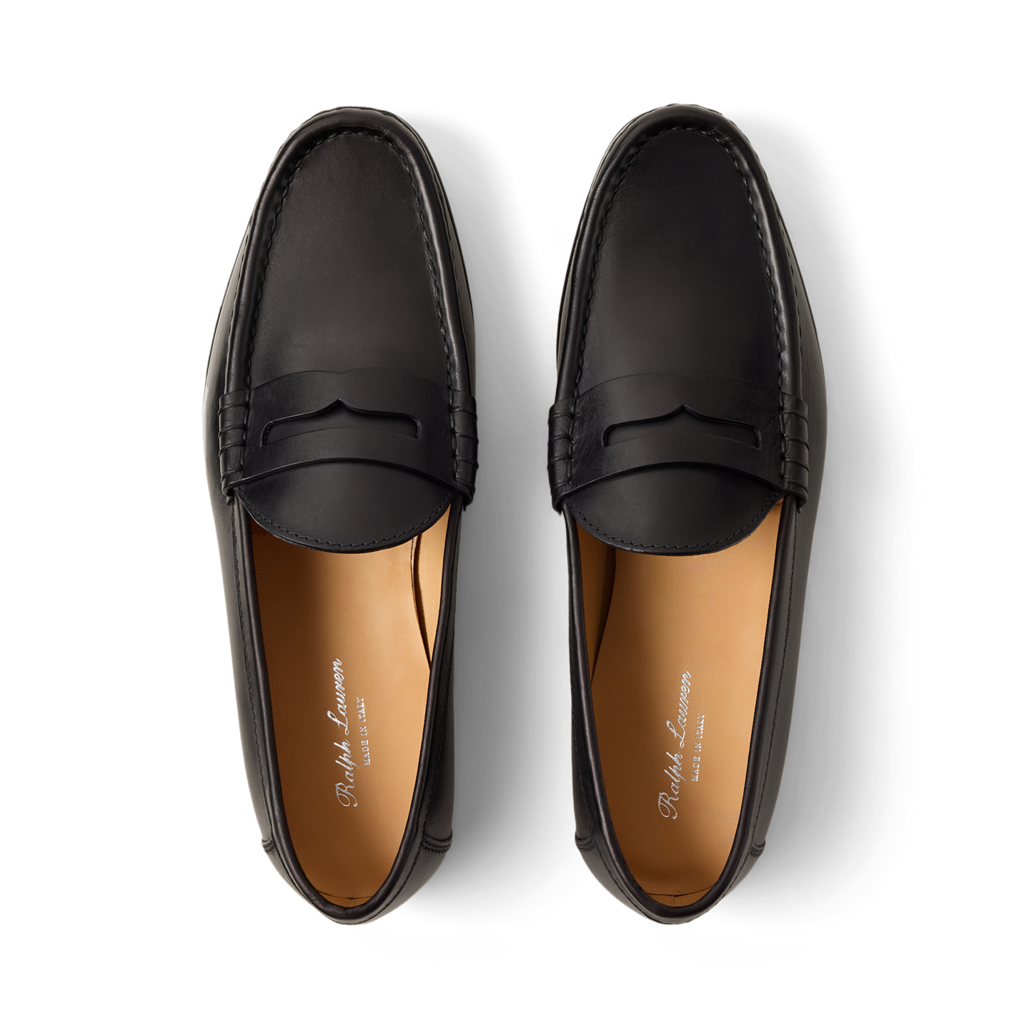Мужские туфли Ralph Lauren Chalmers Burnished Calfskin Penny Loafer, цвет: Чёрный — фото 4