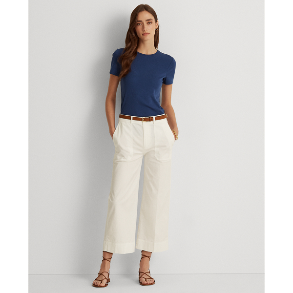 Indigo Sail Stretch Cotton T-Shirt Lauren 4
