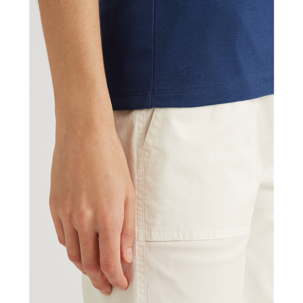 Indigo Sail Stretch Cotton T-Shirt Lauren 6
