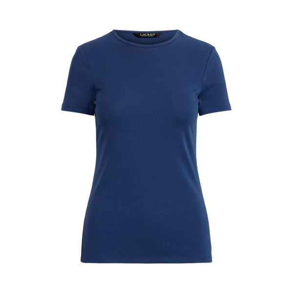 Indigo Sail Stretch Cotton T-Shirt Lauren 2