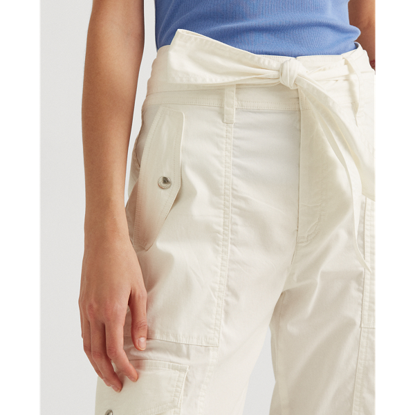 White Micro-Sanded Twill Cargo Pant Lauren 6