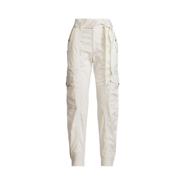 White Micro-Sanded Twill Cargo Pant Lauren 2