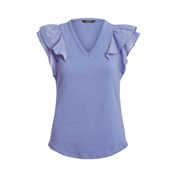 Maglietta stretch con volant Lauren in 1