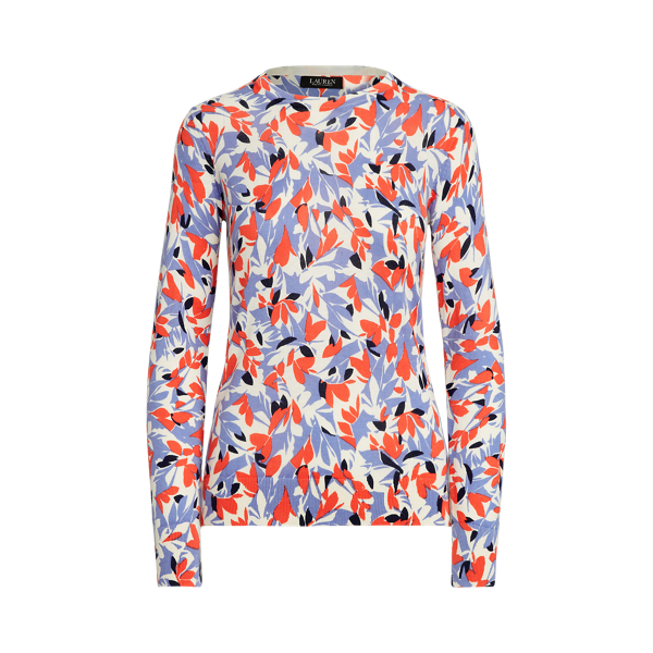 Pull &agrave; col rond et motif fleuri Lauren en 1