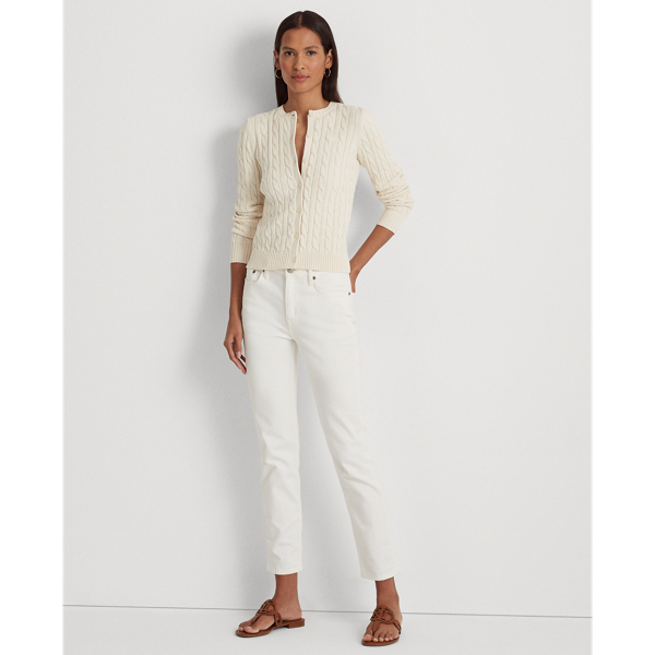 (取寄) ローレン ラルフローレン レディース リブ-ニット コットンブレンド エルボー-スリーブ ティー Lauren Ralph Lauren women Rib-Knit Cotton-Blend Rib-Knit Cotton-Blend Polo Sweater | Ralph Lauren