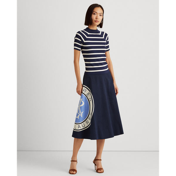スカート RALPH LAUREN COLLECTION A LINE SKIRT Paneled Denim A-Line Skirt