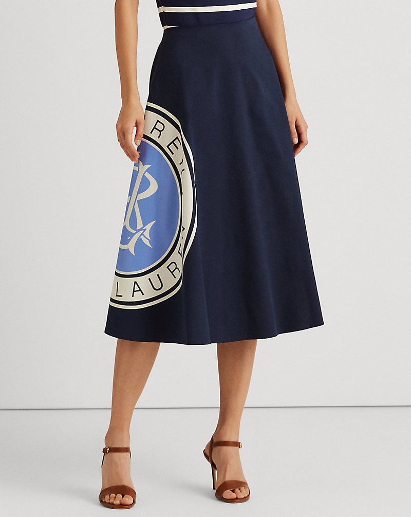 Logo Cotton Canvas A-Line Skirt Logo Cotton Canvas A-Line Skirt