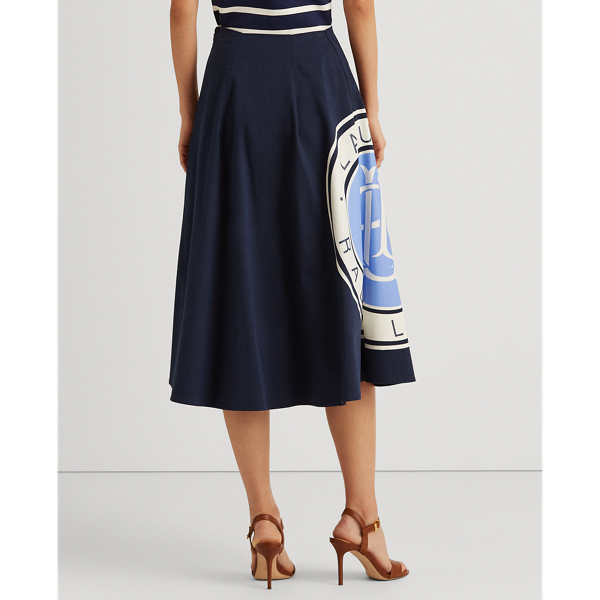 Logo Cotton Canvas A-Line Skirt