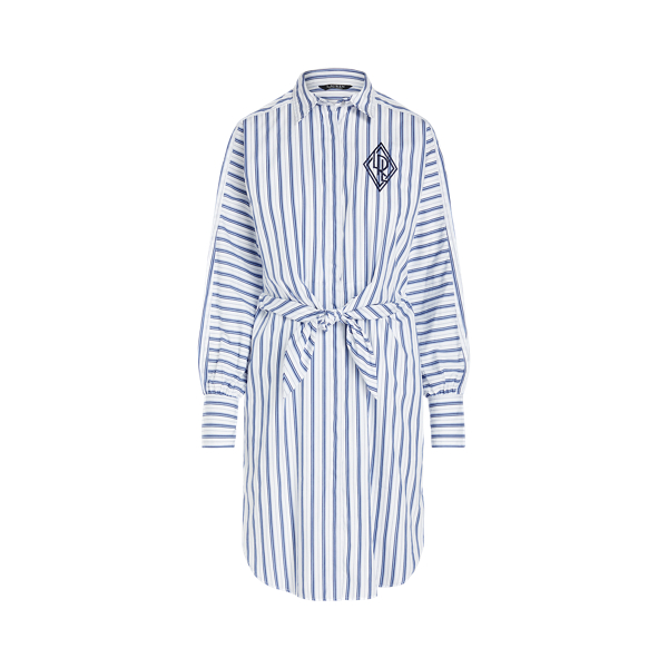 Striped Cotton Broadcloth Shirtdress
