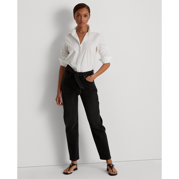 White Easy Care Cotton Broadcloth Shirt Lauren 4