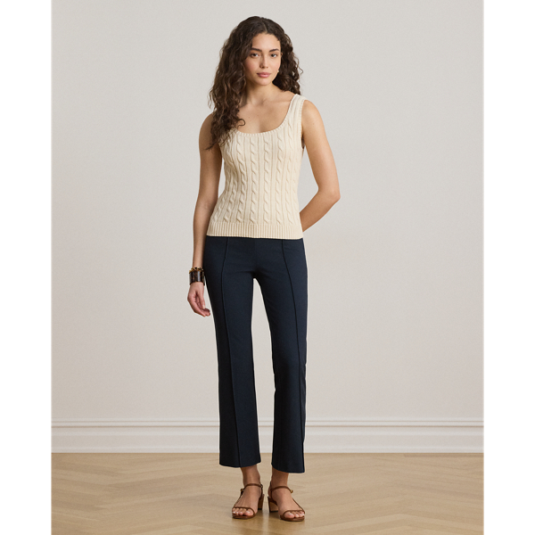 Pull sans manches &agrave; torsades Lauren en Cr&egrave;me mascarpone 7