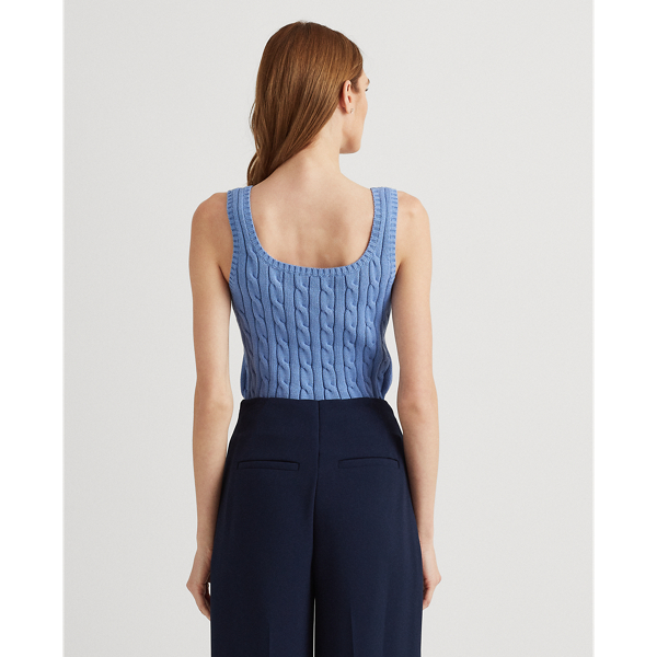 Blue Loch Cable-Knit Sleeveless Sweater Lauren 5