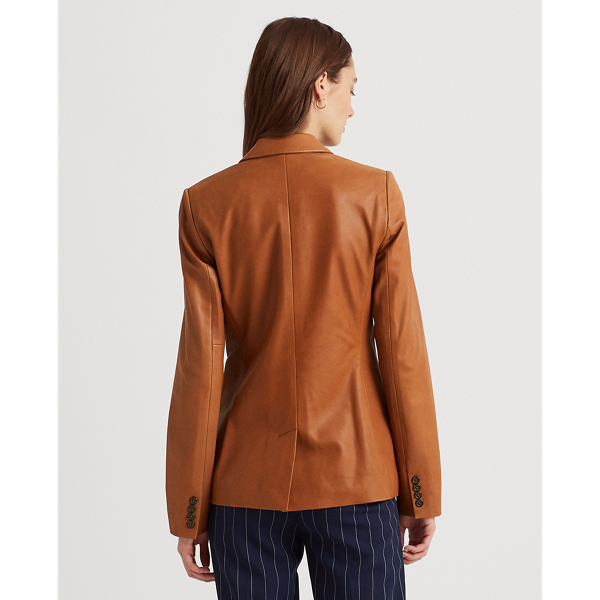 Cuoio Lambskin Blazer Lauren Petite 5