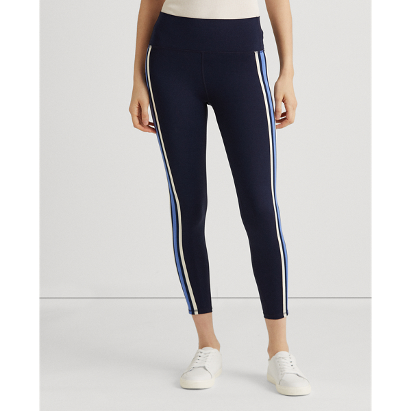 Refined Navy Striped Stretch Jersey Cropped Legging Lauren Petite 4