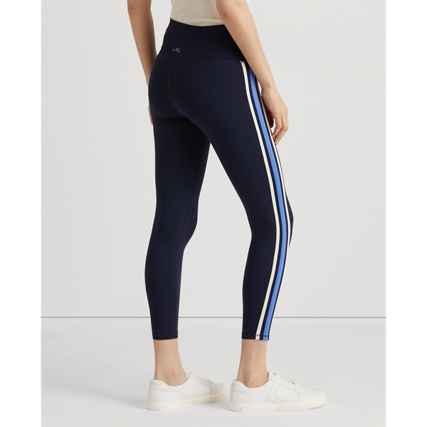 Refined Navy Striped Stretch Jersey Cropped Legging Lauren Petite 5